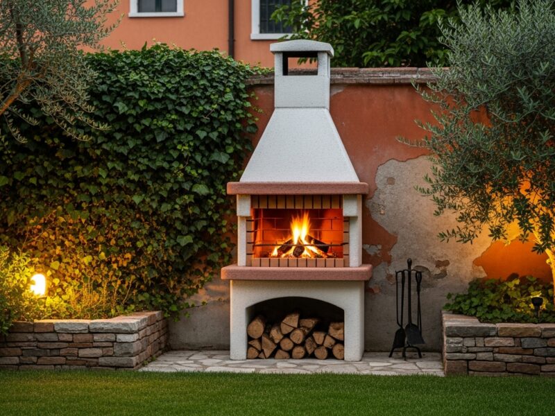 Caminetto Rustico Veneto in pietra ricostruita stile veneziano