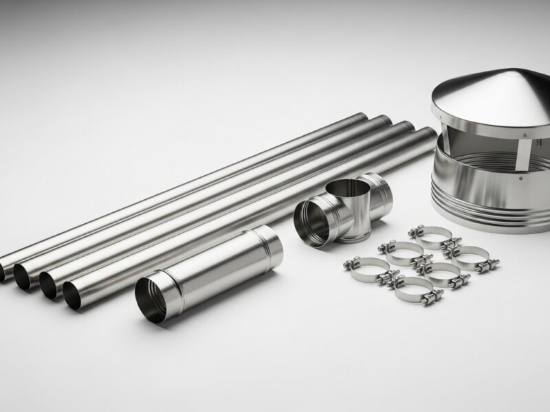 Canna fumaria Primavera 70 in acciaio inox AISI 316 monoparete con kit raccordi